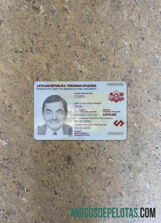 Latvia ID olhar de foto frente amostra